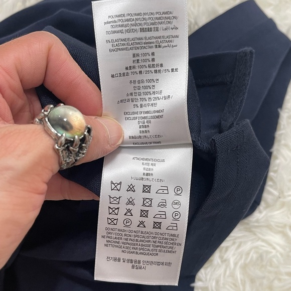 Like New Men’s Size Large Burberry Icon Stripes Walton Polo Shirt In Dark Navy - Picture 13 of 15